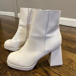 Cream Platform Boots
